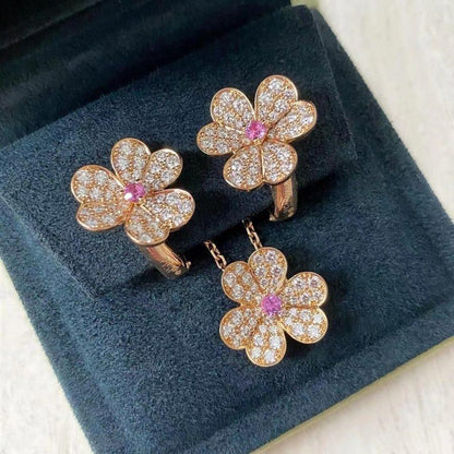 [RAFFINE]FRIVOLE ROSE GOLD FLOWER DIAMOND NECKLACE