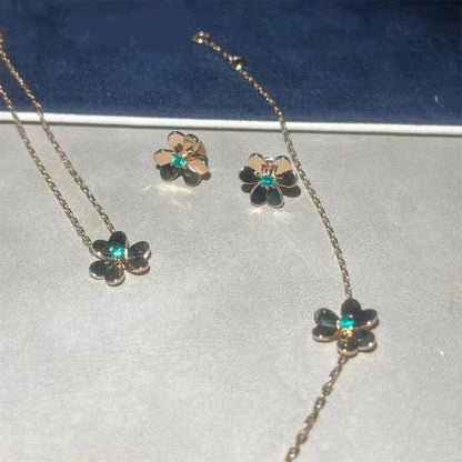 [RAFFINE]FRIVOLE  FLOWER MALACHITE EARRINGS