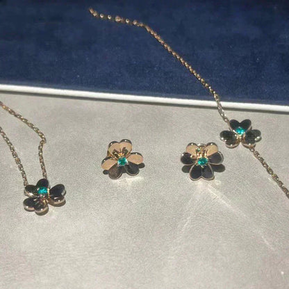 [RAFFINE]FRIVOLE  FLOWER MALACHITE EARRINGS