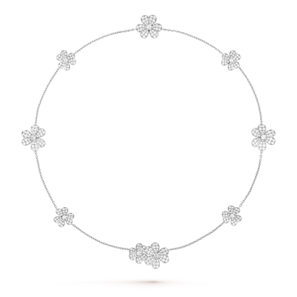 [RAFFINE]FRIVOLE SILVER 9 FLOWERS NECKLACE