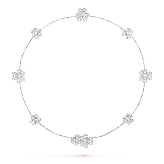 [RAFFINE]FRIVOLE SILVER 9 FLOWERS NECKLACE