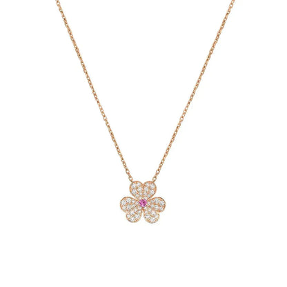 [RAFFINE]FRIVOLE ROSE GOLD FLOWER DIAMOND NECKLACE