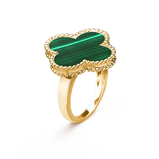 [RAFFINE]CLOVER MALACHITE RING
