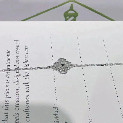 [RAFFINE]CLOVER  SINGLE FLOWER BRACELET SILVER