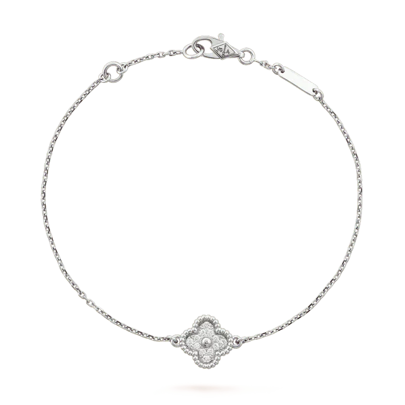 [RAFFINE]CLOVER  SINGLE FLOWER BRACELET SILVER