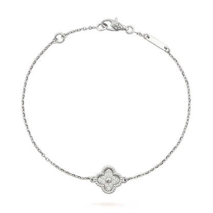 [RAFFINE]CLOVER  SINGLE FLOWER BRACELET SILVER