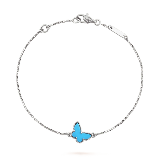[RAFFINE]BUTTERFLY TURQUOISE BUTTERFLY BRACELET SILVER