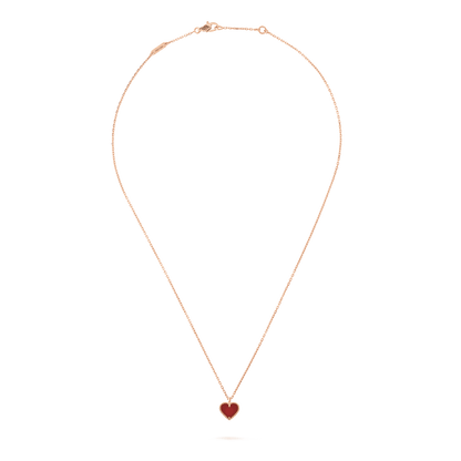 [RAFFINE]SWEET CLOVER CARNELIAN HEART NECKLACE