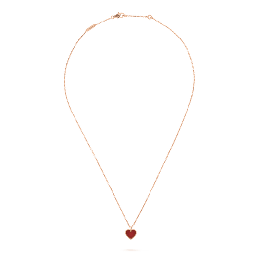 [RAFFINE]SWEET CLOVER CARNELIAN HEART NECKLACE