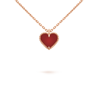[RAFFINE]SWEET CLOVER CARNELIAN HEART NECKLACE