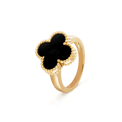 [RAFFINE]CLOVER ONYX RING