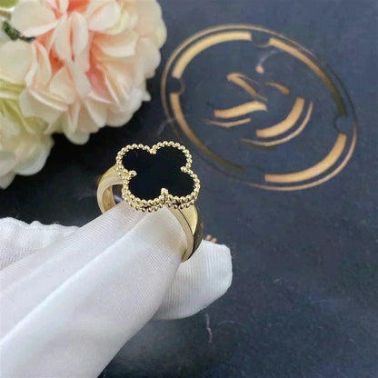 [RAFFINE]CLOVER ONYX RING