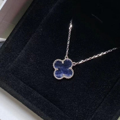 [RAFFINE]CLOVER 15MM PIETERSITE NECKLACE SILVER