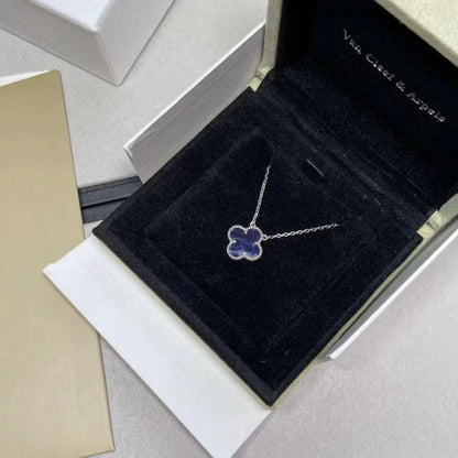 [RAFFINE]CLOVER 15MM PIETERSITE NECKLACE SILVER