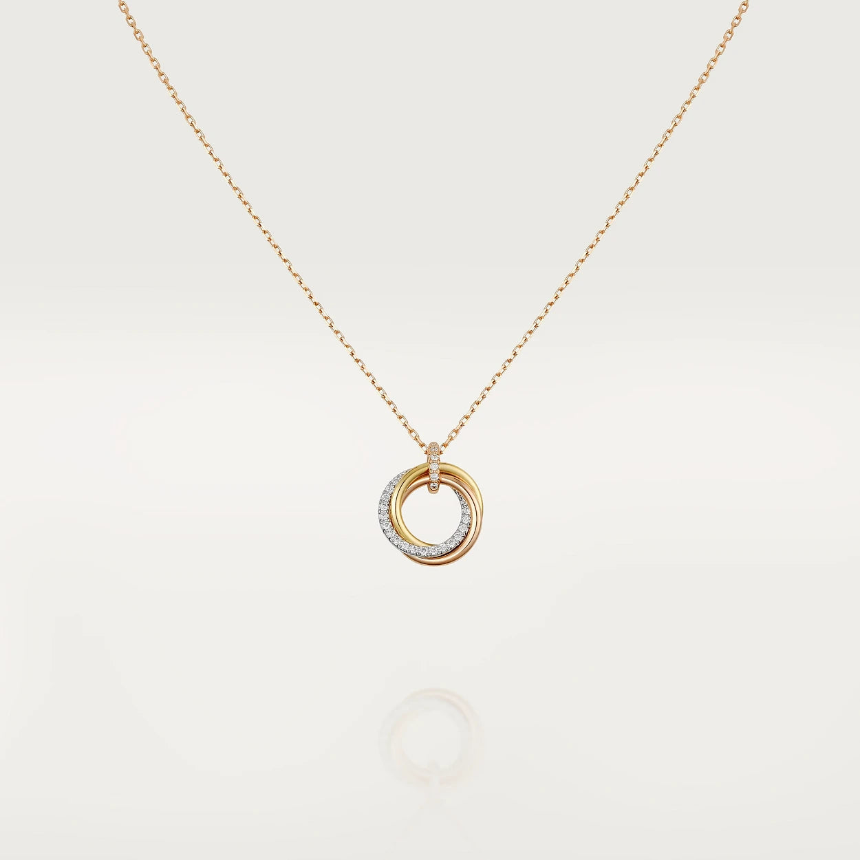 [RAFFINE]TRINITY NECKLACE SILVER GOLD PINK GOLD DIAMONDS
