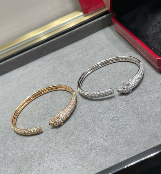 [RAFFINE]PANTHERE FULL DIAMOND OPEN BRACELET