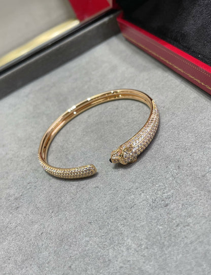 [RAFFINE]PANTHERE FULL DIAMOND OPEN BRACELET