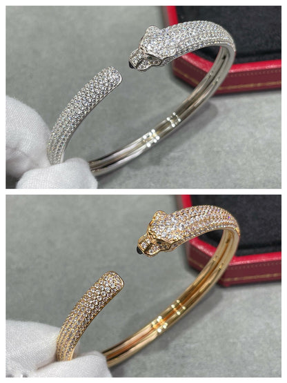 [RAFFINE]PANTHERE FULL DIAMOND OPEN BRACELET