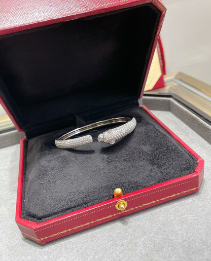 [RAFFINE]PANTHERE FULL DIAMOND OPEN BRACELET