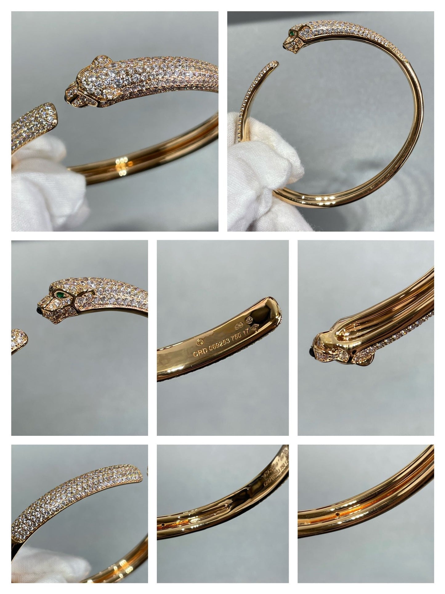 [RAFFINE]PANTHERE FULL DIAMOND OPEN BRACELET