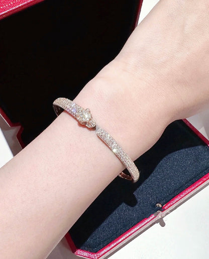 [RAFFINE]PANTHERE FULL DIAMOND OPEN BRACELET