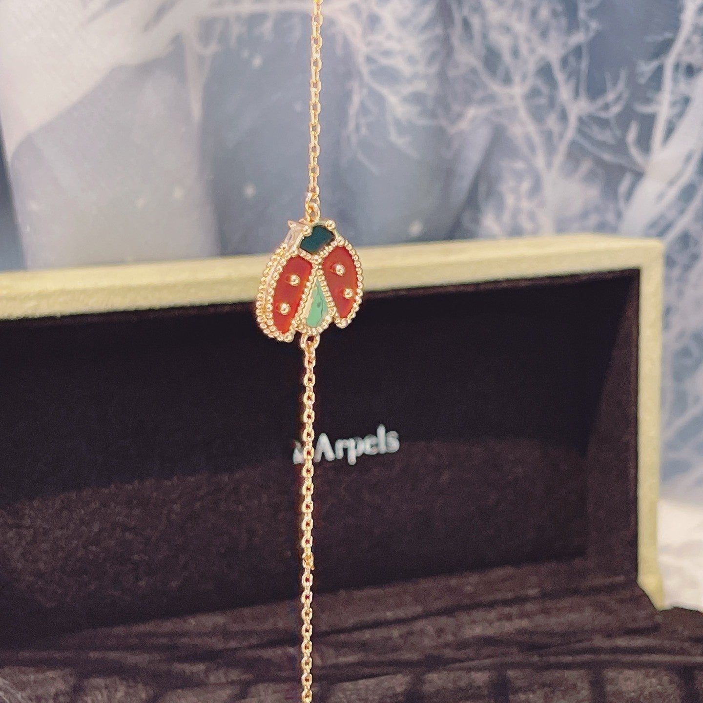 [RAFFINE]LUCKY SPRING 1 MOTIF PINK GOLD BRACELET