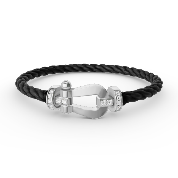 [RAFFINE]FORCE LARGE HORSESHOE HALF DIAMOND BRACELET SILVER