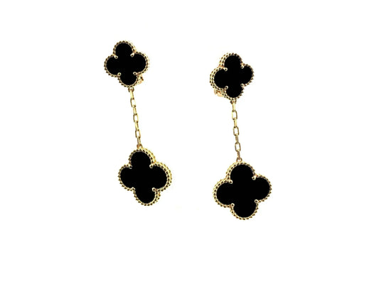 [RAFFINE]CLOVER 2 MOTIFS  EARRINGS (MULTIPLE CHOICESC