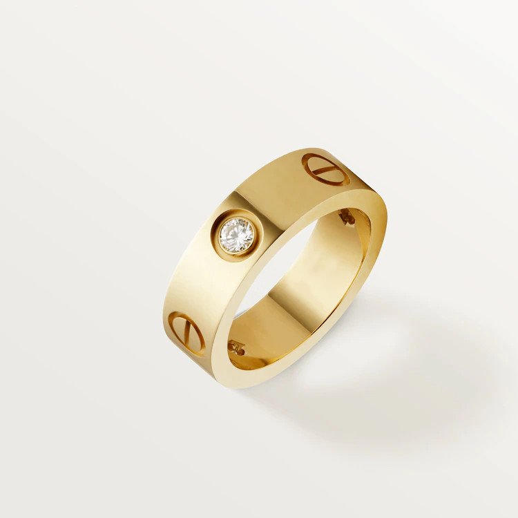 [RAFFINE]LOVE RING 5.5MM 3 DIAMONDS PINK GOLD