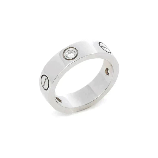 [RAFFINE]LOVE RING 5.5MM 3 DIAMONDS SILVER