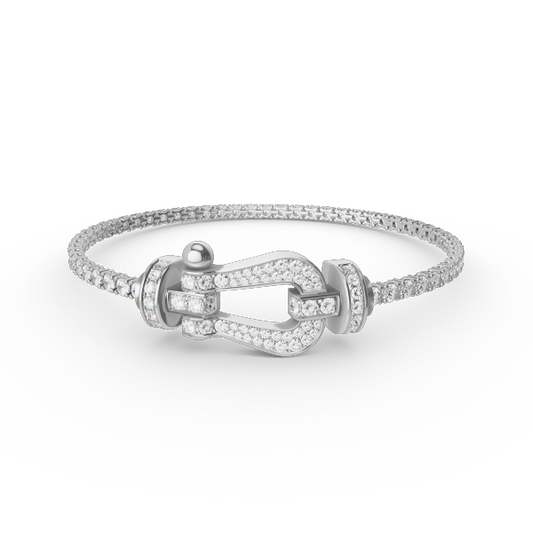 [RAFFINE]FORCE  LARGE HORSESHOE FULL DIAMOND TENNIS BRACELET
