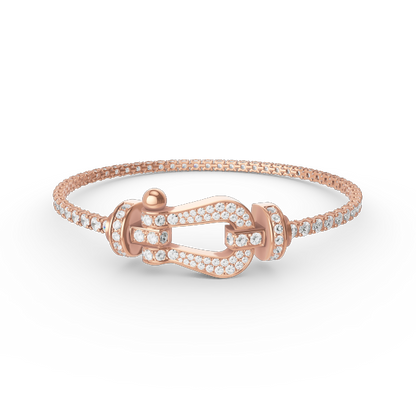 [RAFFINE]FORCE  LARGE HORSESHOE FULL DIAMOND TENNIS BRACELET