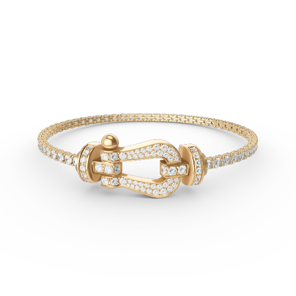 [RAFFINE]FORCE  LARGE HORSESHOE FULL DIAMOND TENNIS BRACELET