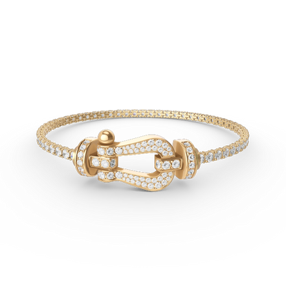 [RAFFINE]FORCE  LARGE HORSESHOE FULL DIAMOND TENNIS BRACELET